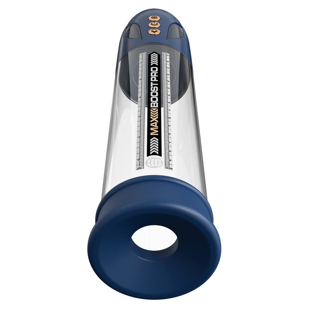 Pump Worx Max Boost Pro Flow Blue/Clear USB Rechargeable Waterproof Auto Penis Pump